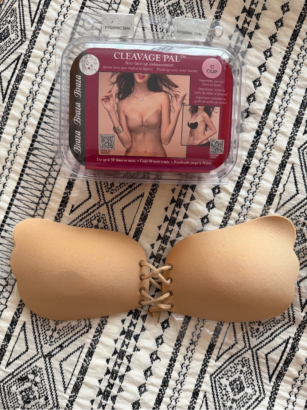 Beige invisible push up bra C cup
